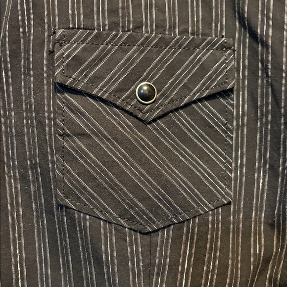 Black Striped Button-Up Shirt - Picture 5 of 6